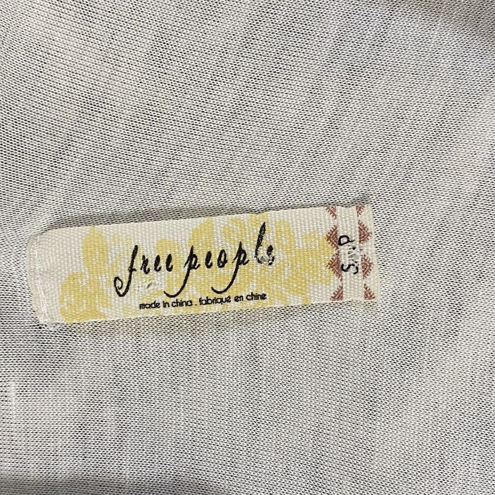 Free People Gray Ivory Striped Faux Wrap V Neck V Back Maverick Dress Small - Picture 10 of 14